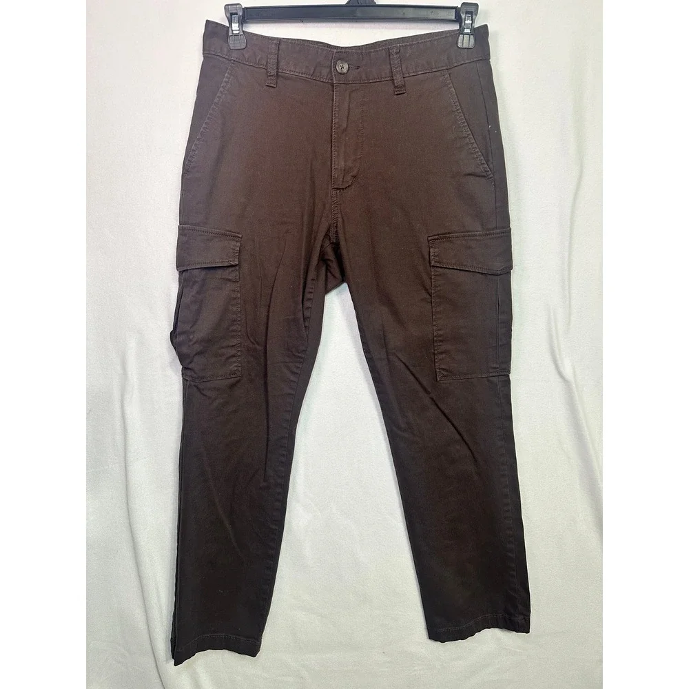 Old Navy Mens Straight Built-In‎ Flex Cargo Pants Brown 32x30 Utility Trousers